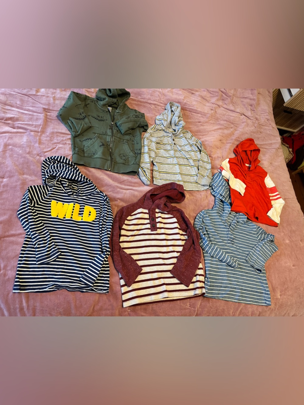 Boys 5T long sleeve Hooded Top bundle- Assorted brands and colors- GUC